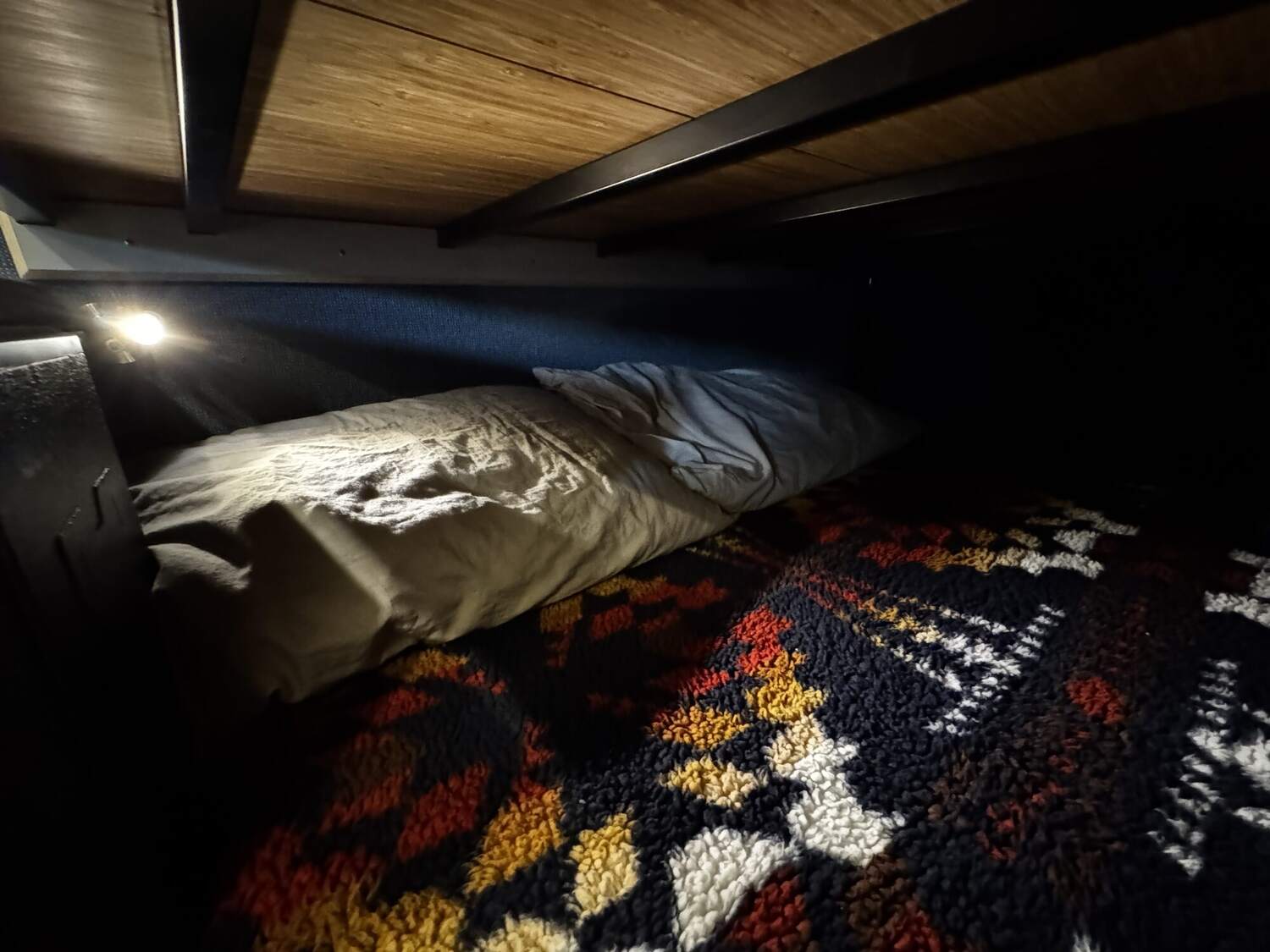 Lower bunk with reading light